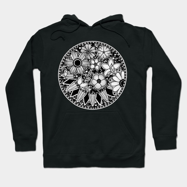 Retro Flower Mandala Hoodie by Litedawn